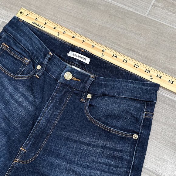 Good American Good Waist High-Rise Slimming Stretch Denim Jeans in BLUE188 Sz 30 - Picture 9 of 13